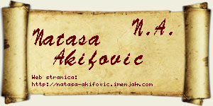 Nataša Akifović vizit kartica